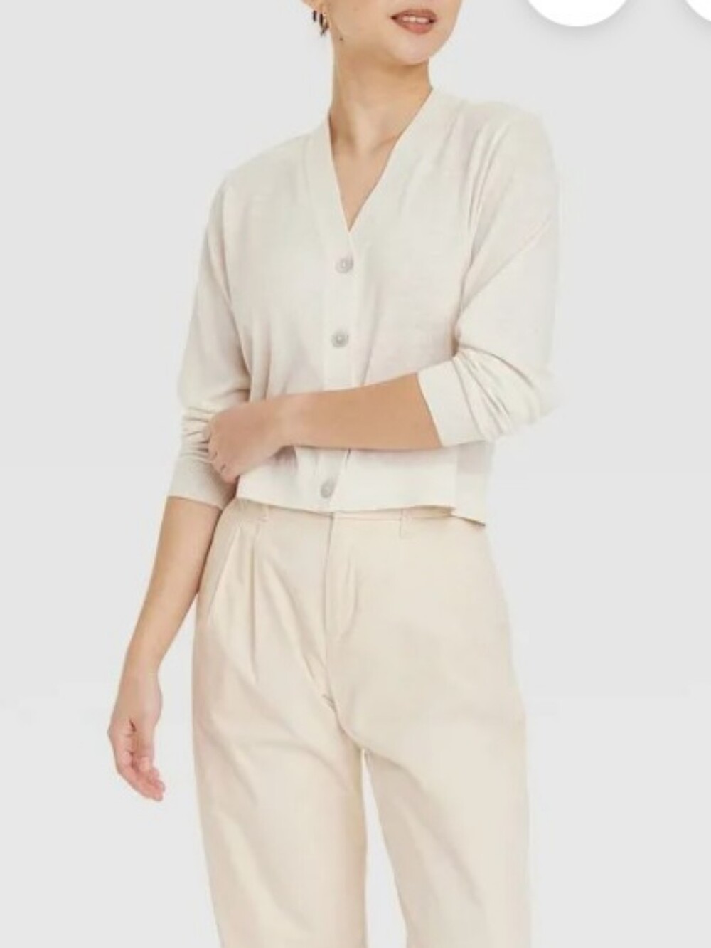 A New Day Women's Button Front Cream‎ Cardigan
